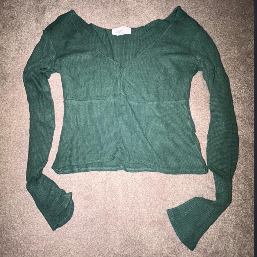 Elegant Forest Green Long Sleeve Top